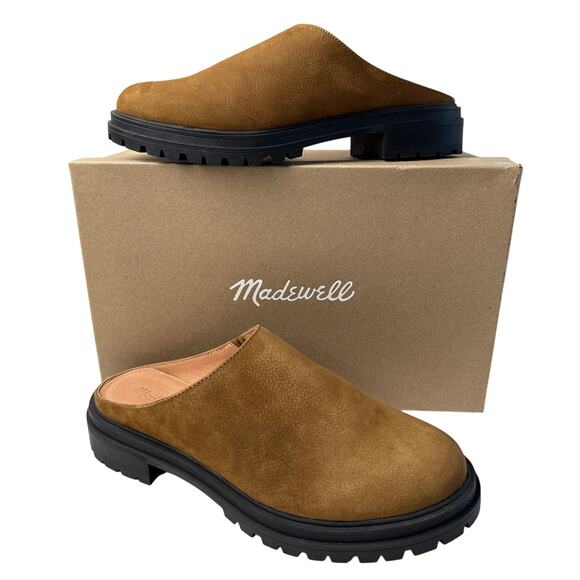 Madewell Mule Clog The Bradley Slip On Women's 9.5 Brown Nubuck Chunky Lugsole - Picture 1 of 10
